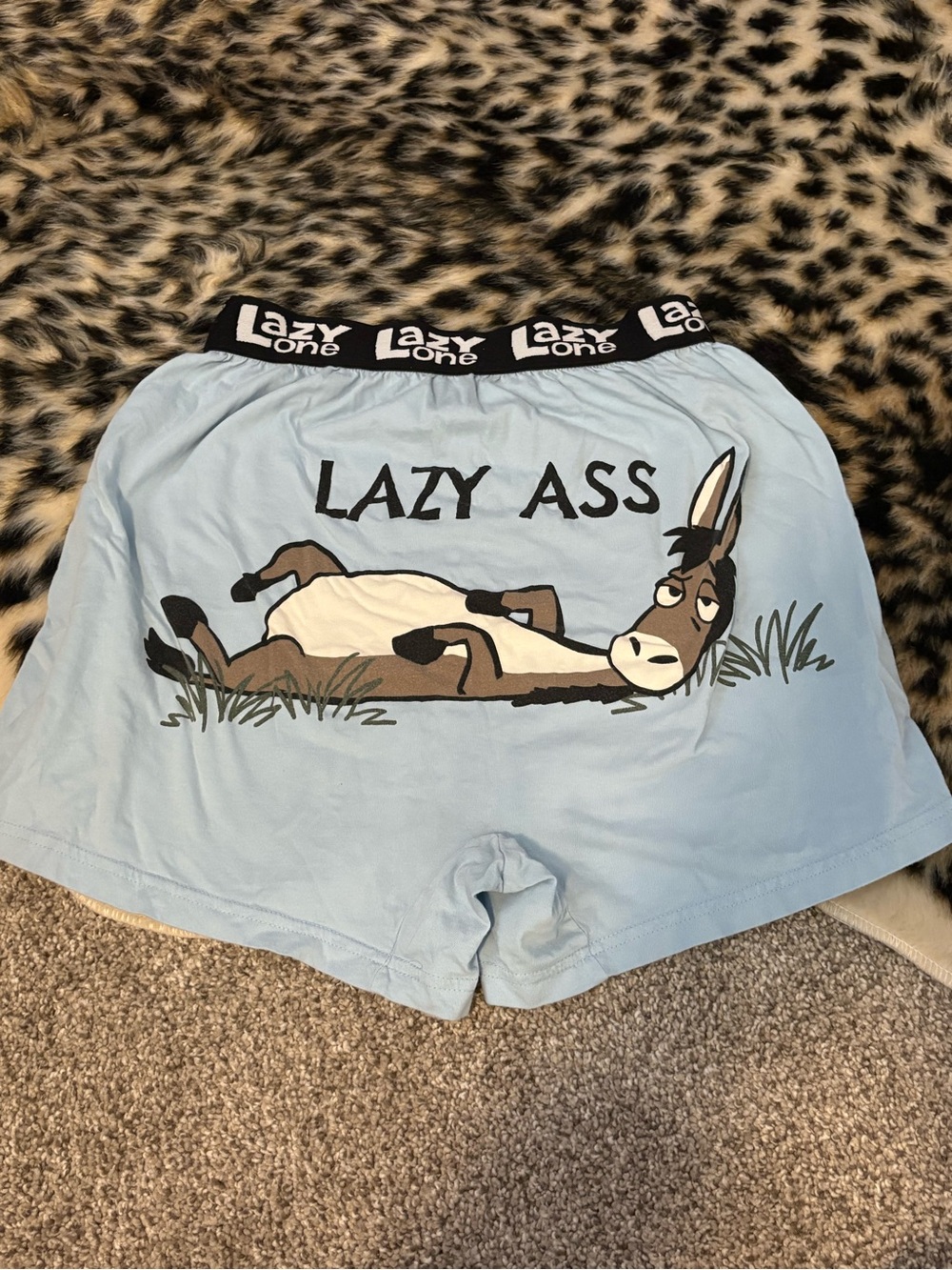 Lazy One Light Blue Donkey 'Lazy Ass' Novelty Boxer Shorts